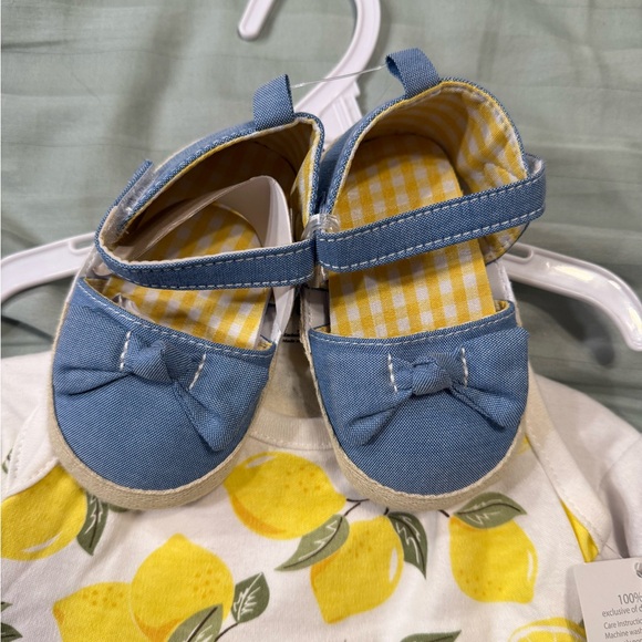 Hudson Baby Dress, Cardigan and Shoes, 3-Piece Set, Lemons - Picture 4 of 6